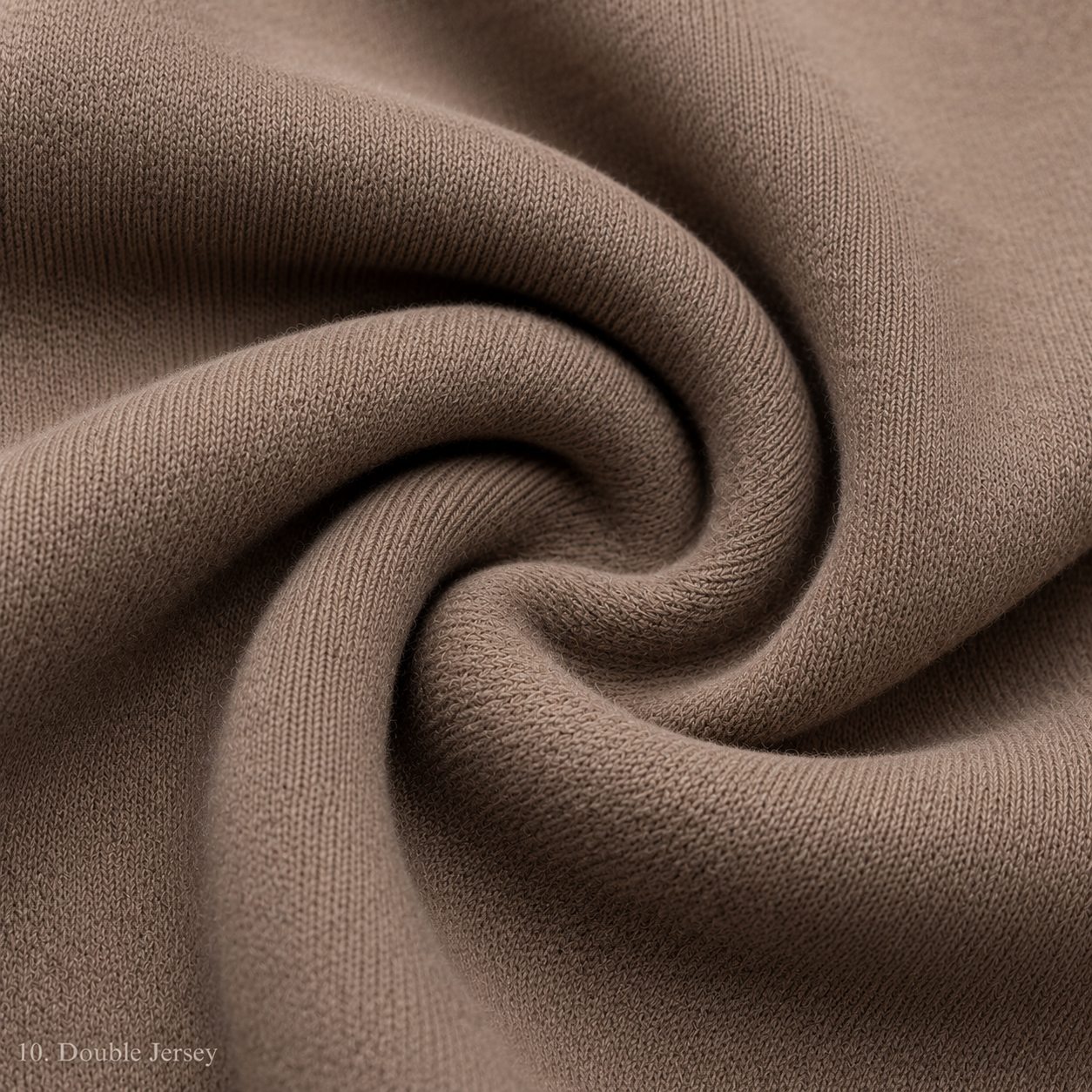 Brown double jersey fabric